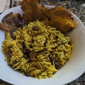 Tumeric Rice with read beans